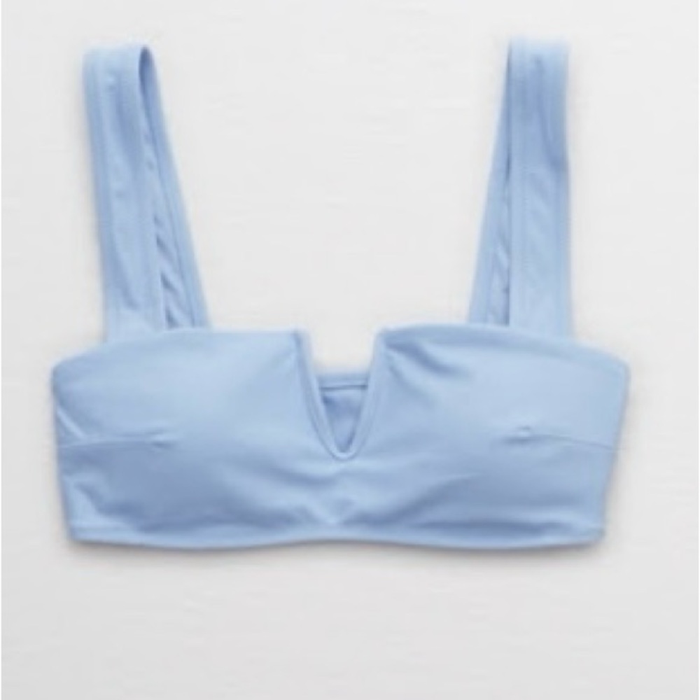 Aerie V Bandeau Bikini Top | Reef Waters Light Blue |  NWT Size L
